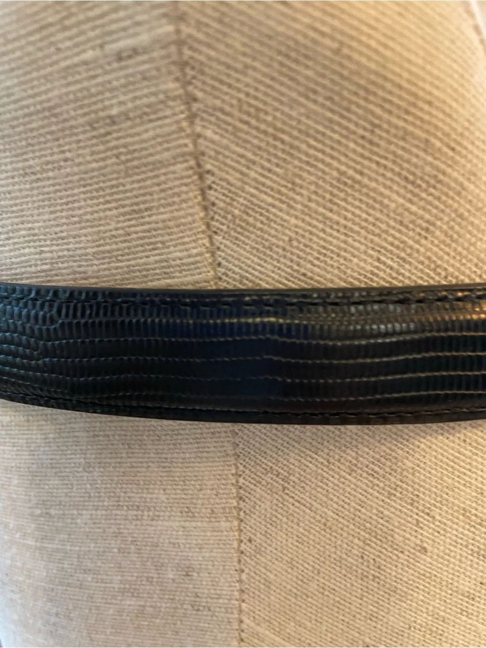 Brighton Black Textured Leather Belt with Gold & Silver Accents